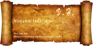 Voszka Hódos névjegykártya